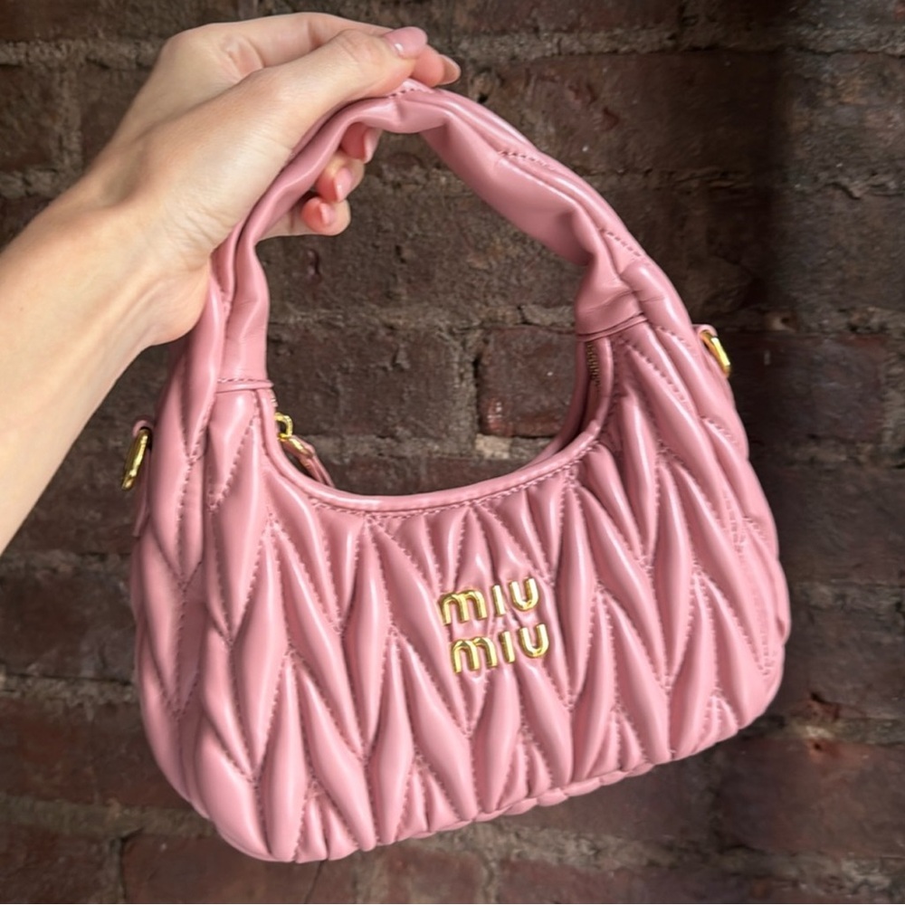 Miu Miu Pink Quilted Shoulder Bag
